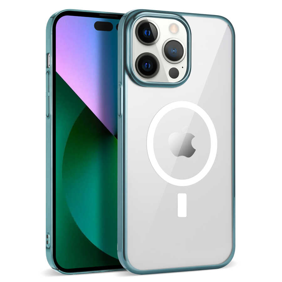 Apple iPhone 14 Pro Max Kılıf Zore Wireless Şarj Özellikli Pixel M-safe Kapak