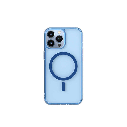 Apple iPhone 14 Pro Max Wiwu M-safe Şarj Özellikli Lens Korumalı Şeffaf Silikon Kapak Mavi