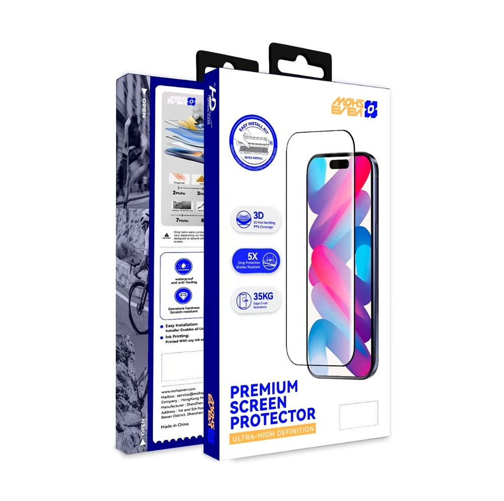 Apple iPhone 14 Pro Mohseven M6 HD Temperli Cam Ekran Koruyucu + Kolay Uygulama Aparatı