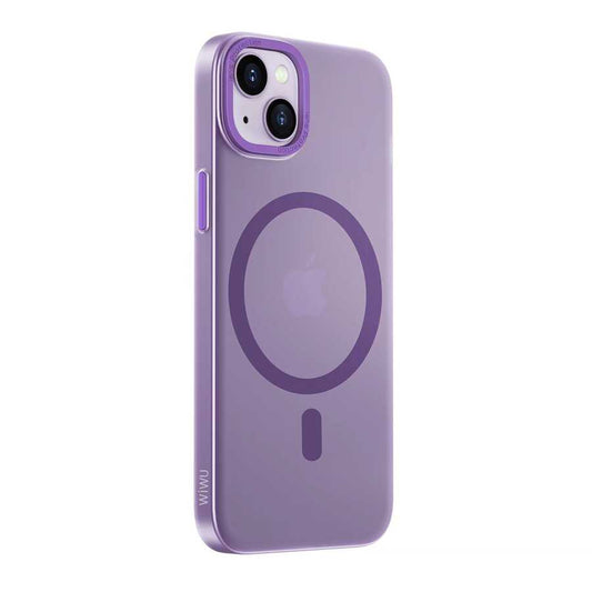 Apple iPhone 14 Wiwu Frosted Magnetic Buzlu Sert PC Kapak Derin Mor