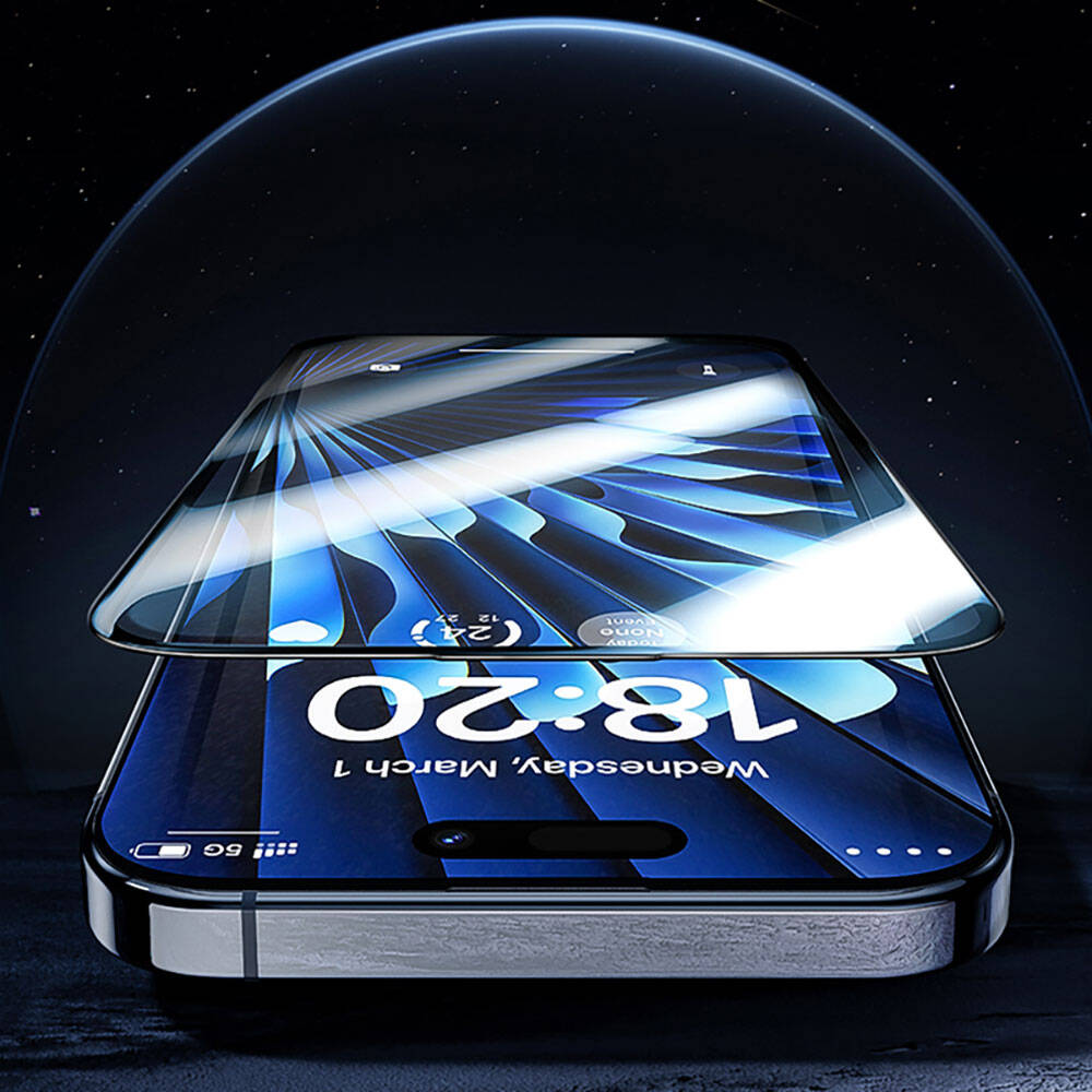 Apple iPhone 15 Benks V Pro Safir Shield Ekran Koruyucu + Kolay Uygulama Aparatlı Siyah