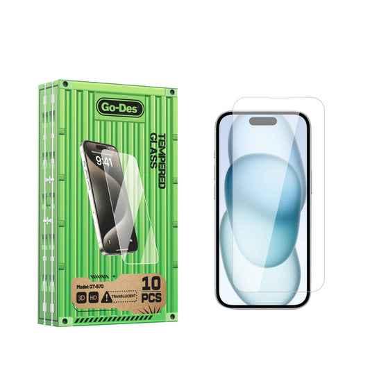 Apple iPhone 15 Go Des Parmak İzi Bırakmayan 9H Oleofobik Bom Glass Ekran Koruyucu Renksiz