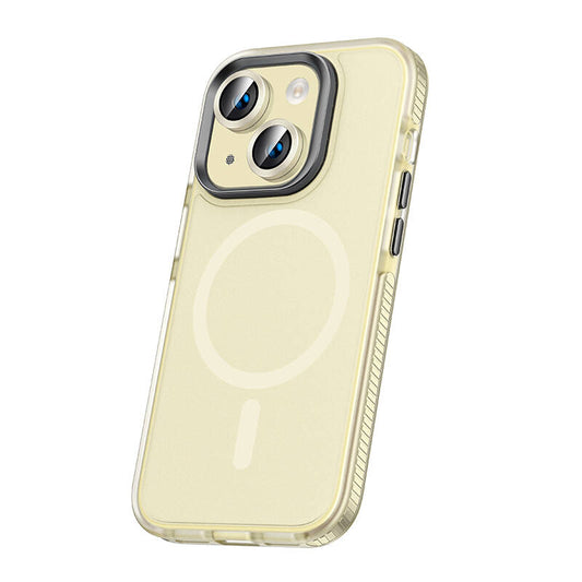 Apple iPhone 15 Kılıf Airbagli M-safe Wireless Şarj Özellikli Lens Koruyuculu Zore Klaptika Kapak
