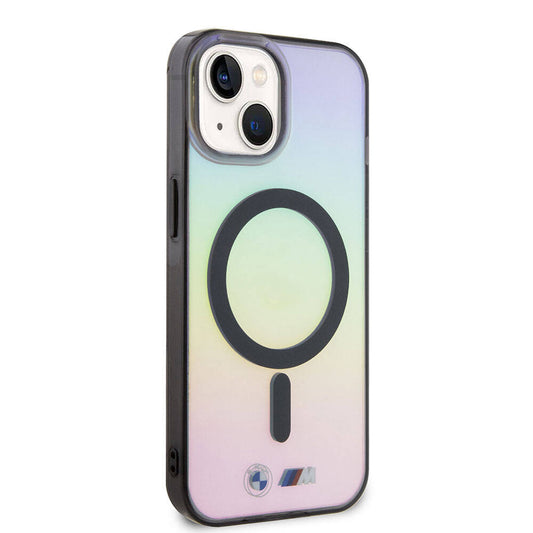 Apple iPhone 15 Kılıf BMW M-safe Şarj Özellikli Transparan Renk Geçişli Iridescent Orjinal Lisanslı Kapak Karışık