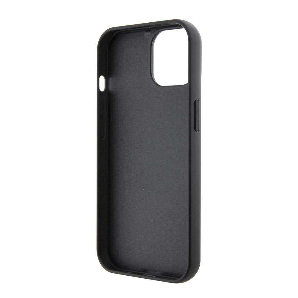 Apple iPhone 15 Kılıf Karl Lagerfeld İkonik Fixed Glitter Metal Logo Orjinal Lisanslı Kapak Siyah