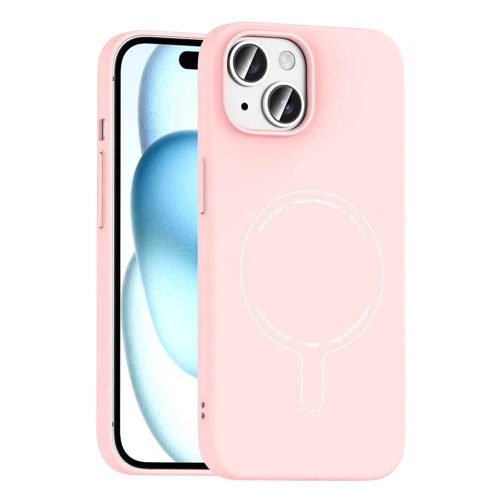 Apple iPhone 15 Kılıf M-Safe Şarj Özellikli Kamera Korumalı Zore Elio Sert PC Kapak
