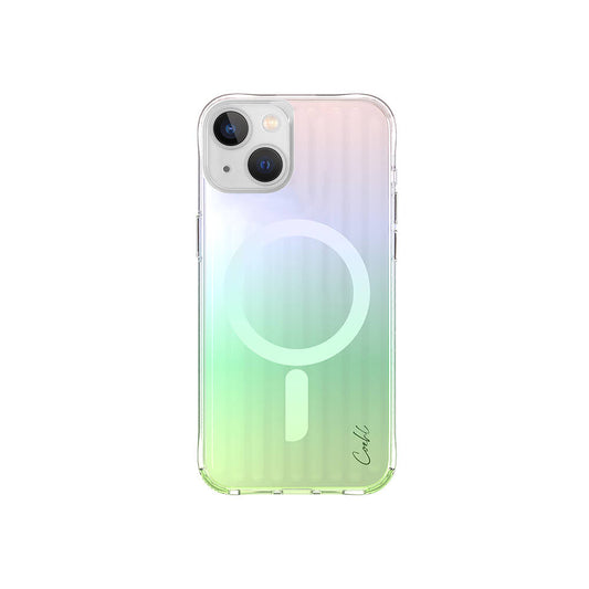 Apple iPhone 15 Kılıf M-safe Şarj Özellikli Parlayan Arka Yüzey Coehl Linear Kapak Yeşil