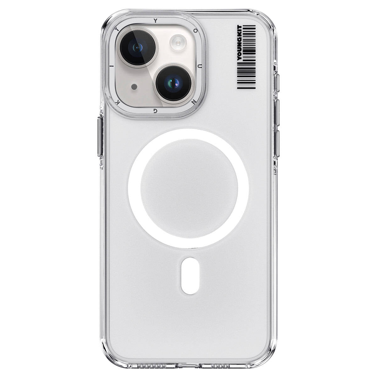 Apple iPhone 15 Kılıf M-safe Şarj Özellikli Şeffaf Youngkit Crystal Shield Serisi Kapak Siyah