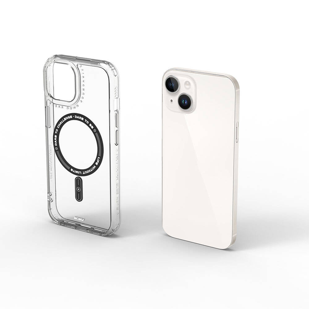 Apple iPhone 15 Kılıf M-safe Şarj Özellikli Wiwu Basic Color J Serisi Kapak Beyaz