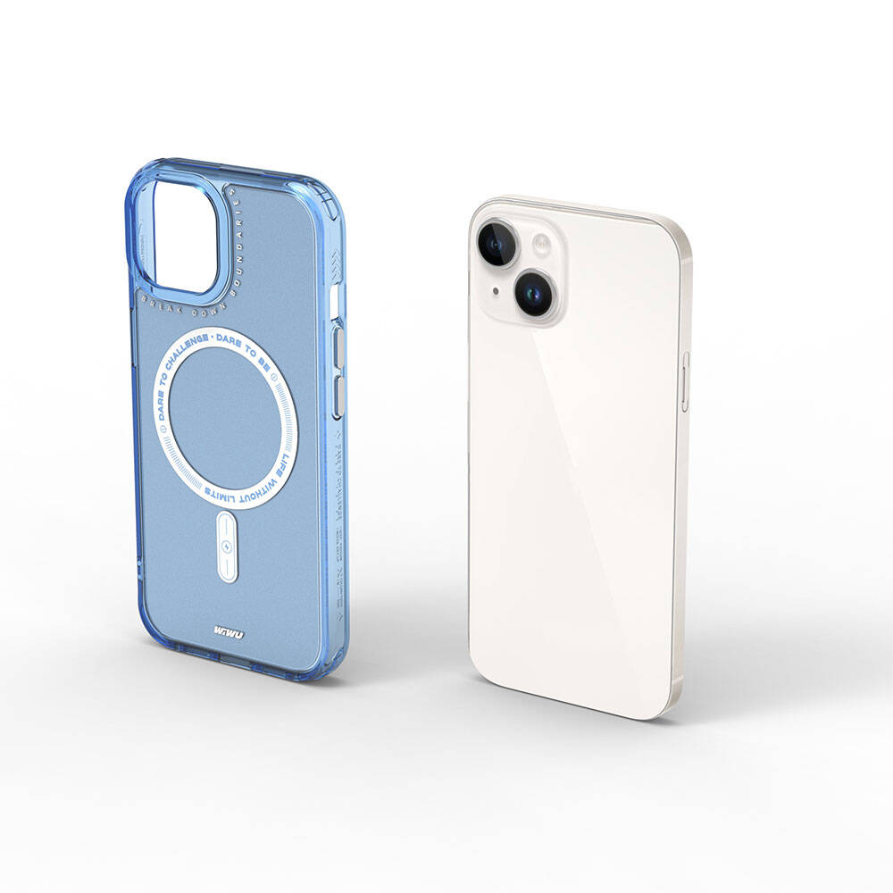 Apple iPhone 15 Kılıf M-safe Şarj Özellikli Wiwu Basic Color J Serisi Kapak Gri