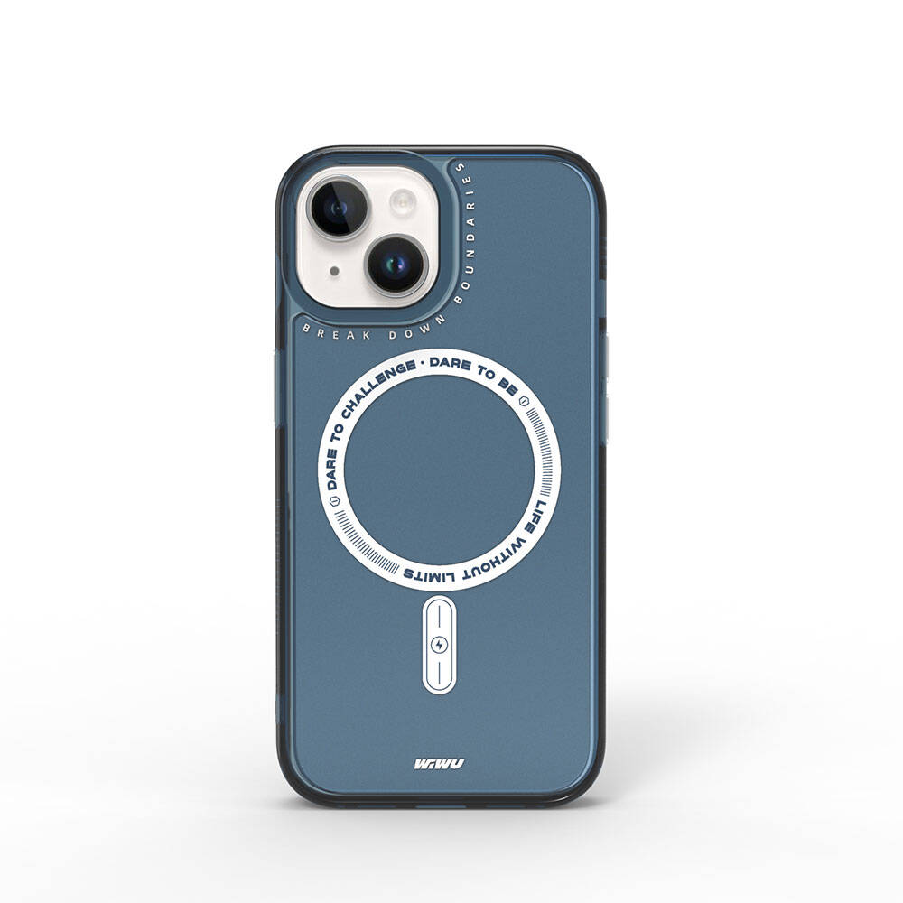 Apple iPhone 15 Kılıf M-safe Şarj Özellikli Wiwu Basic Color J Serisi Kapak Pembe Koyu