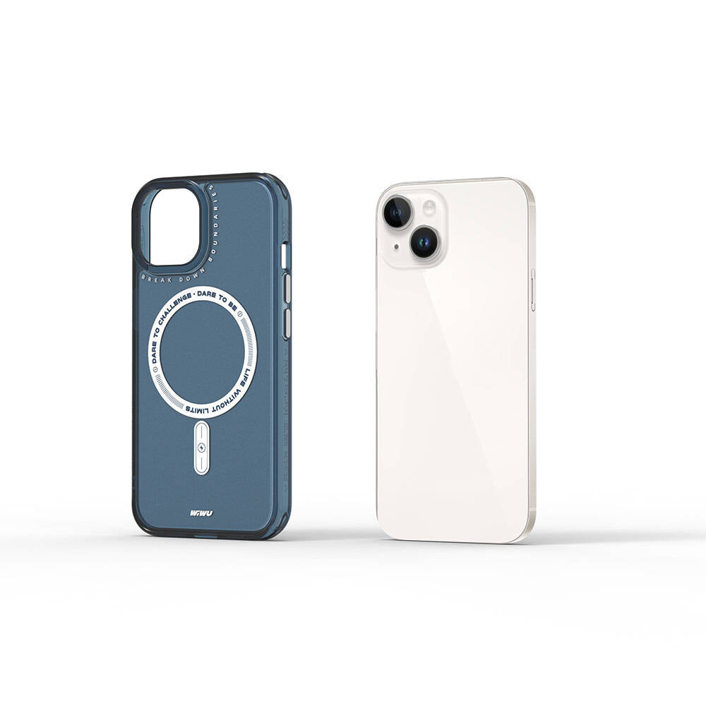 Apple iPhone 15 Kılıf M-safe Şarj Özellikli Wiwu Basic Color J Serisi Kapak Gri