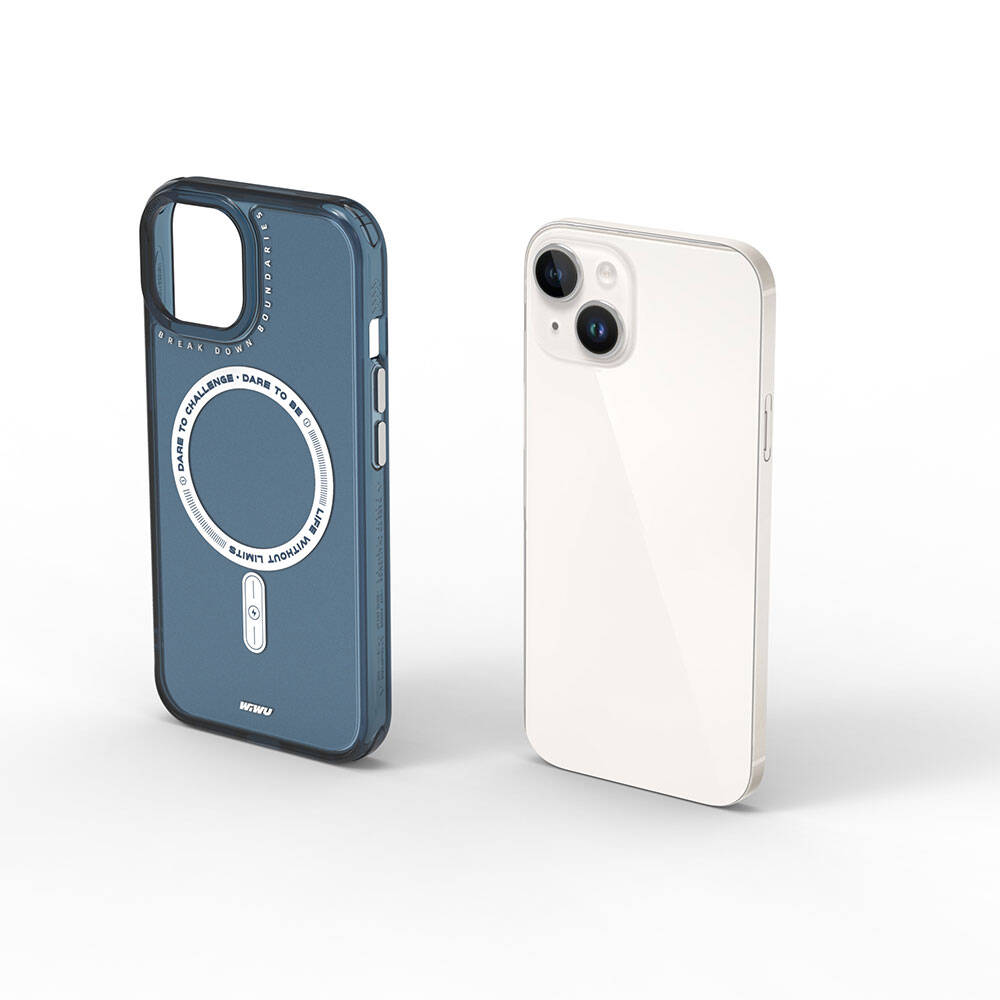 Apple iPhone 15 Kılıf M-safe Şarj Özellikli Wiwu Basic Color J Serisi Kapak Pembe Koyu