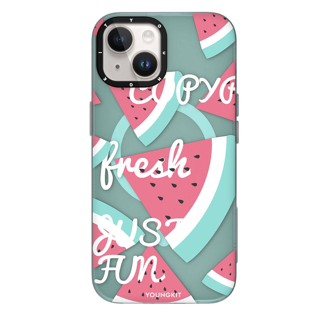 Apple iPhone 15 Kılıf M-safe Şarj Özellikli Yaz Meyvesi Desenli Youngkit Fruity Flavour Serisi Kapak