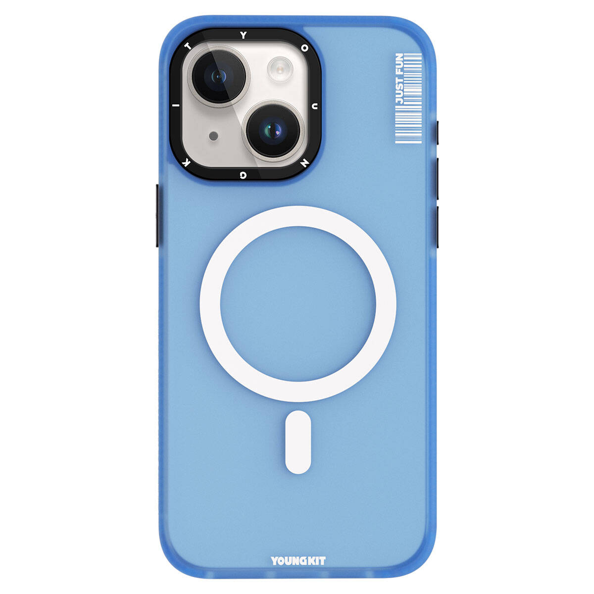 Apple iPhone 15 Kılıf M-safe Şarj Özellikli Youngkit Colored Sand Serisi Kapak Siyah