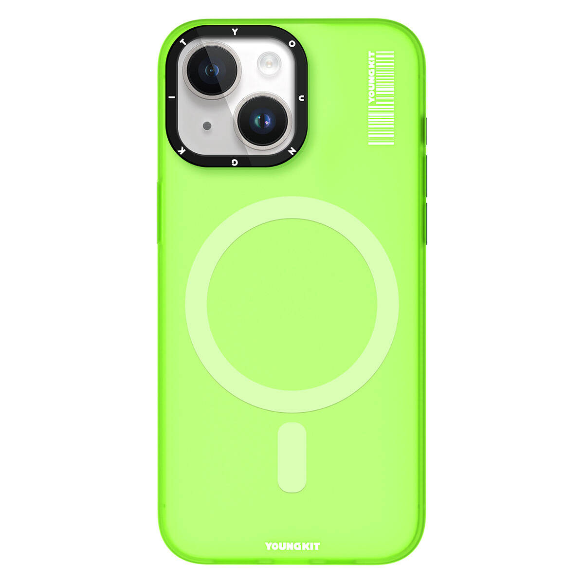 Apple iPhone 15 Kılıf M-safe Şarj Özellikli Youngkit Hidden Sand Serisi Kapak Yeşil