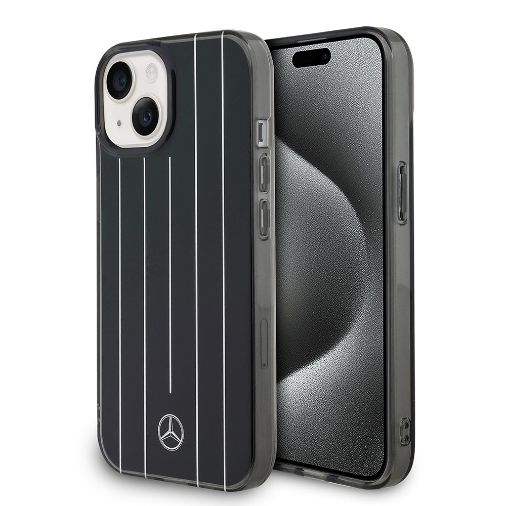 Apple iPhone 15 Kılıf Mercedes Benz Orjinal Lisanslı New Urban 3 IML Baskılı Paralel Çizgi Desenli Kapak