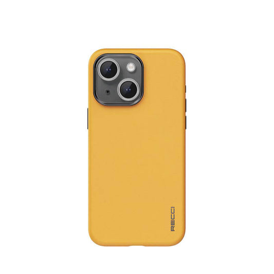 Apple iPhone 15 Plus Kılıf Recci M-safe Şarj Özellikli Kamera Korumalı Explore Serisi Kapak Sarı