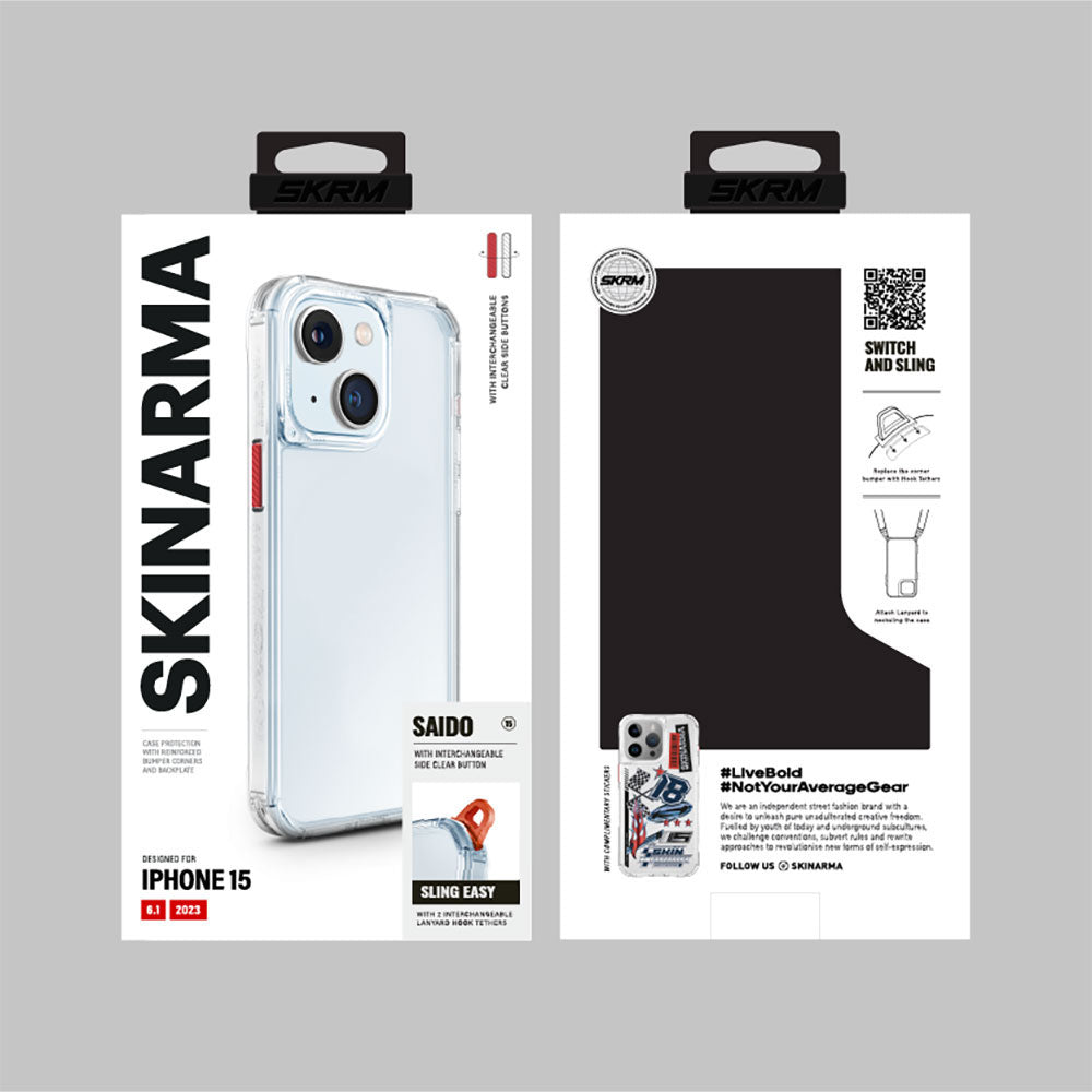 Apple iPhone 15 Kılıf SkinArma Şeffaf Airbag Tasarımlı Saido Kapak Renksiz