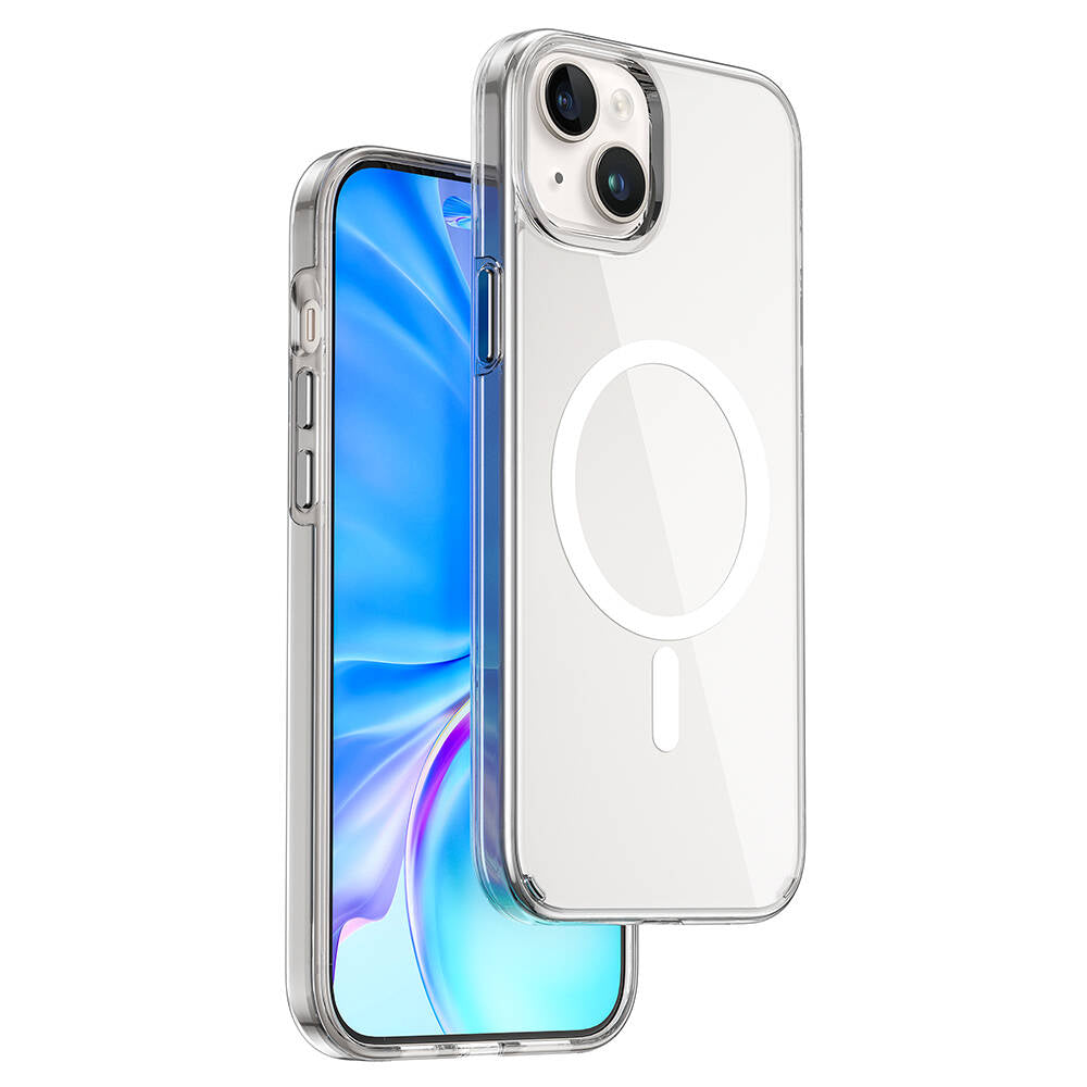 Apple iPhone 15 Kılıf Wiwu BC-022 M-safe Şarj Özellikli Şeffaf Transparan Kapak Renksiz