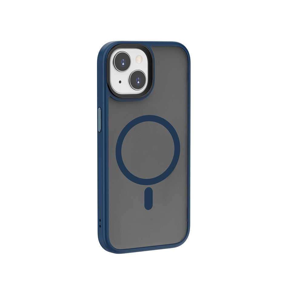 Apple iPhone 15 Kılıf Wiwu FGG-011 M-safe Şarj Özellikli Kamera Korumalı Kapak Mavi