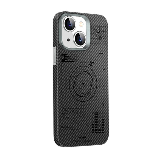 Apple iPhone 15 Kılıf Wiwu KJZ-017 Karbon Fiber 600D Explore Kevlar Kapak Siyah