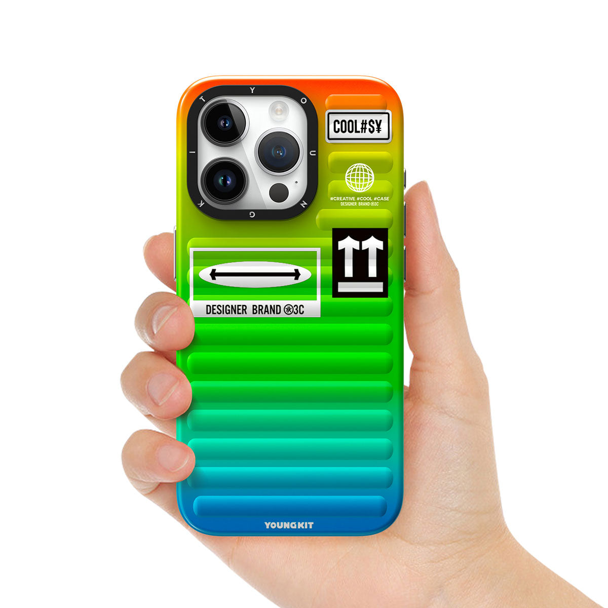 Apple iPhone 15 Kılıf YoungKit The Secret Color Serisi Kapak Turuncu