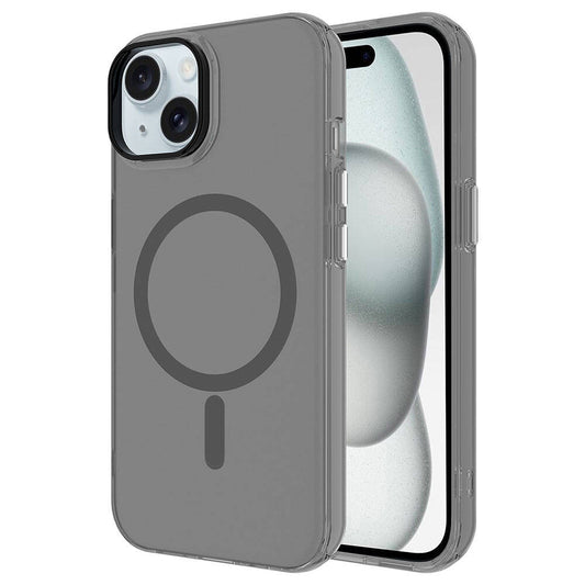 Apple iPhone 15 Kılıf Zore M-safe Şarj Özellikli Buzlu Transparan C-Pro Sert Kapak