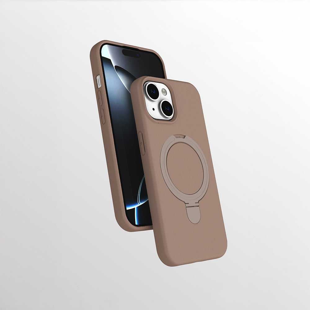 Apple iPhone 15 Plus Kılıf M-safe Şarj Özellikli Standlı Zore Samara Kapak