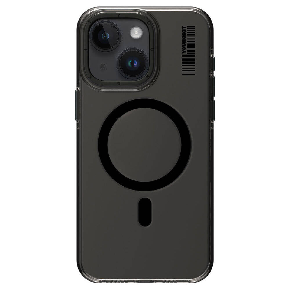 Apple iPhone 15 Plus Kılıf M-safe Şarj Özellikli Şeffaf Youngkit Crystal Shield Serisi Kapak Renksiz