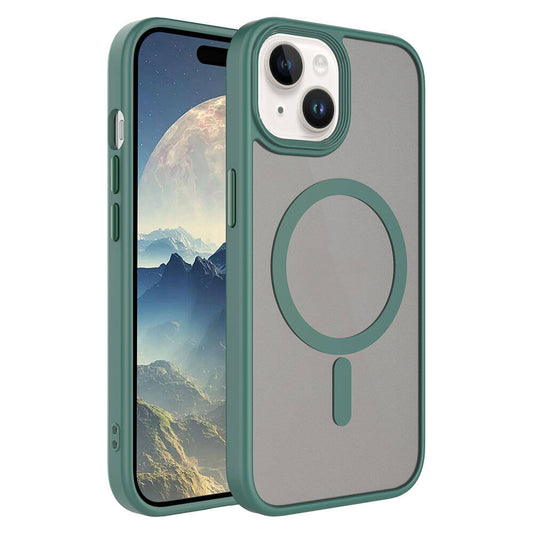 Apple iPhone 15 Plus Kılıf Mat Arka Yüzey Wireless Şarj Özellikli Zore Flet M-safe Kapak