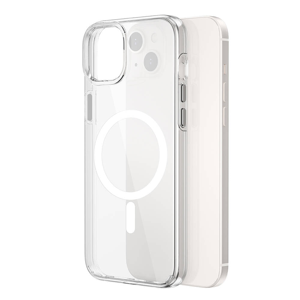 Apple iPhone 15 Plus Kılıf Wiwu BC-022 M-safe Şarj Özellikli Şeffaf Transparan Kapak Renksiz