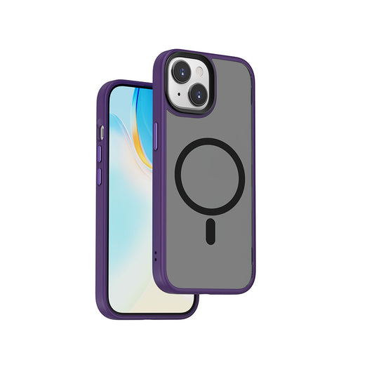 Apple iPhone 15 Plus Kılıf Wiwu FGG-011 M-safe Şarj Özellikli Kamera Korumalı Kapak Mor