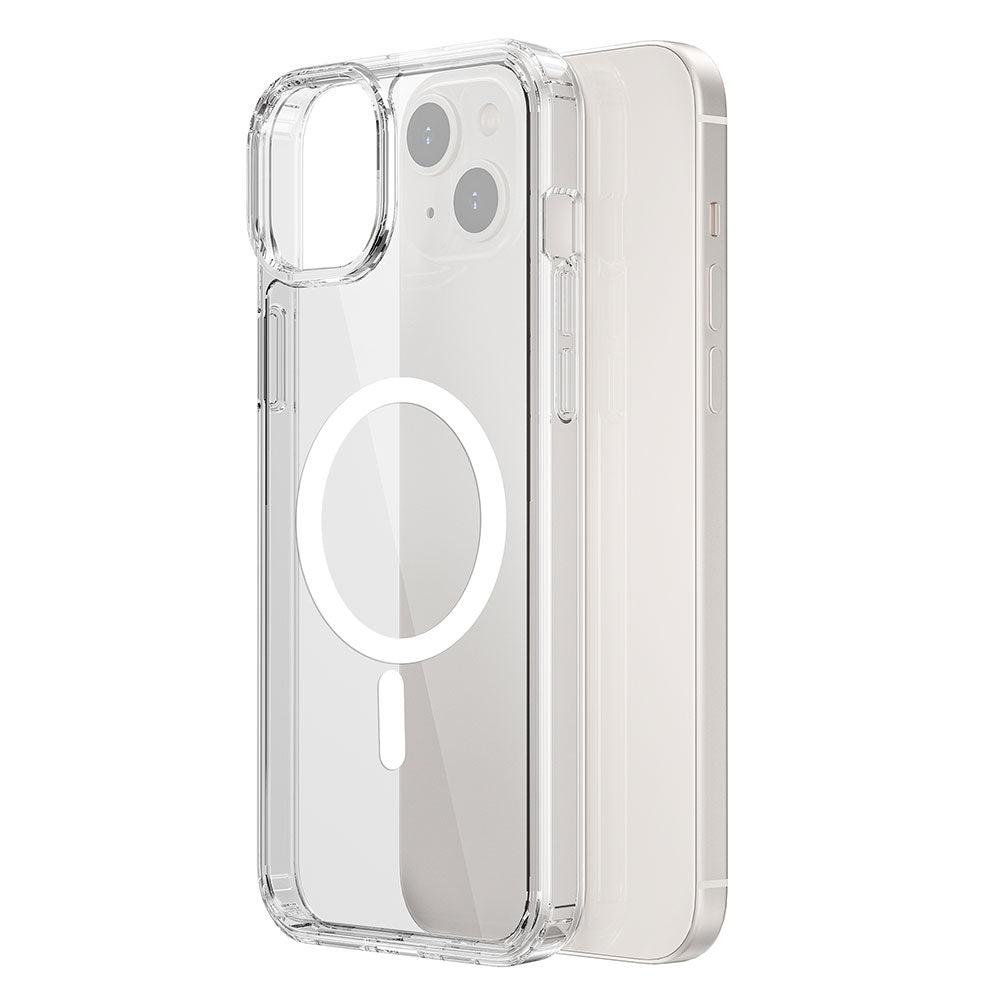 Apple iPhone 15 Plus Kılıf Wiwu MCC-101 Magnetic Crystal Sert PC Kapak Renksiz