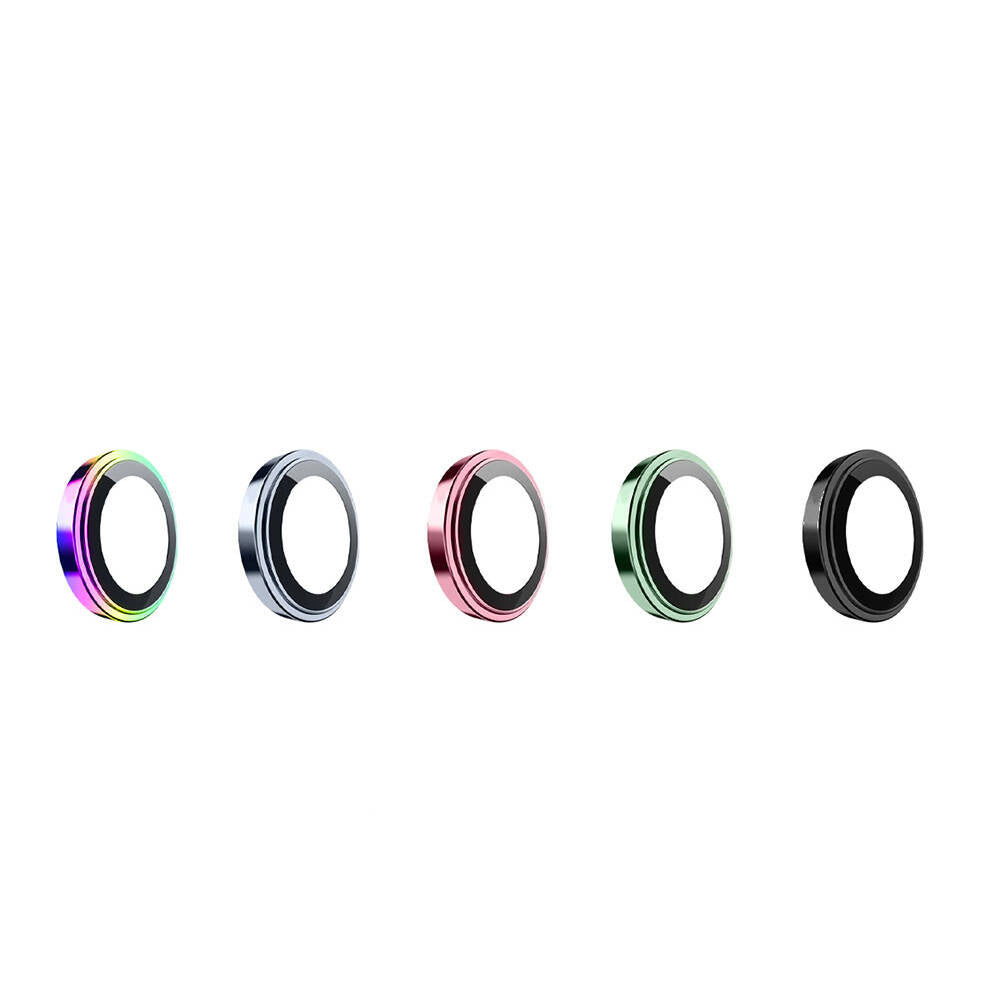 Apple iPhone 15 Plus Wiwu Lens Guard Metal Kamera Lens Koruyucu Yeşil