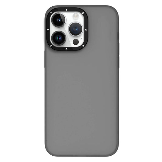 Apple iPhone 15 Pro Kılıf Buzlu Mat Tasarım Youngkit Hidden Sand Serisi Kapak Siyah