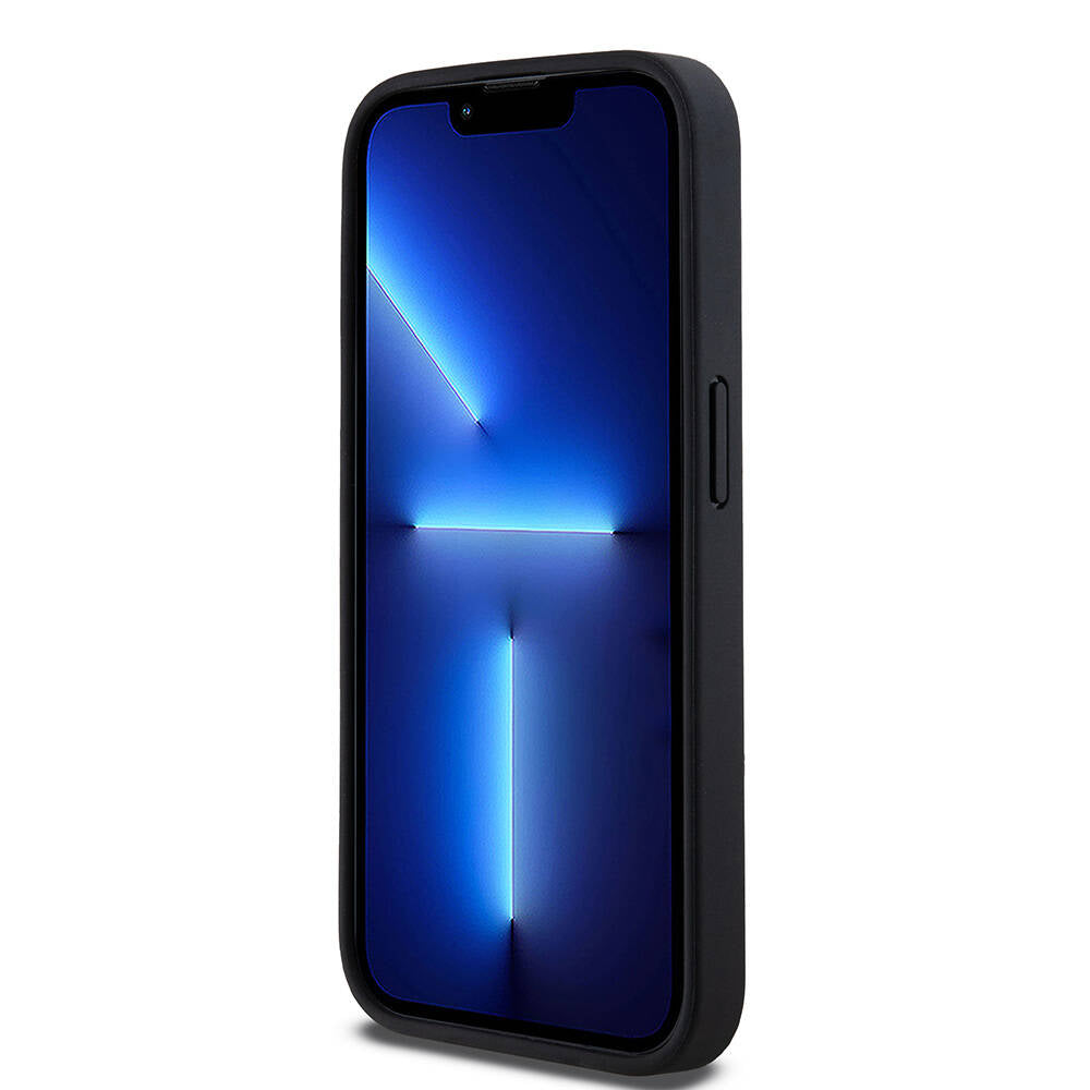 Apple iPhone 15 Pro Kılıf DKNY Orjinal Lisanslı 3D Yazılı Repeat Texture Pattern Kapak Siyah
