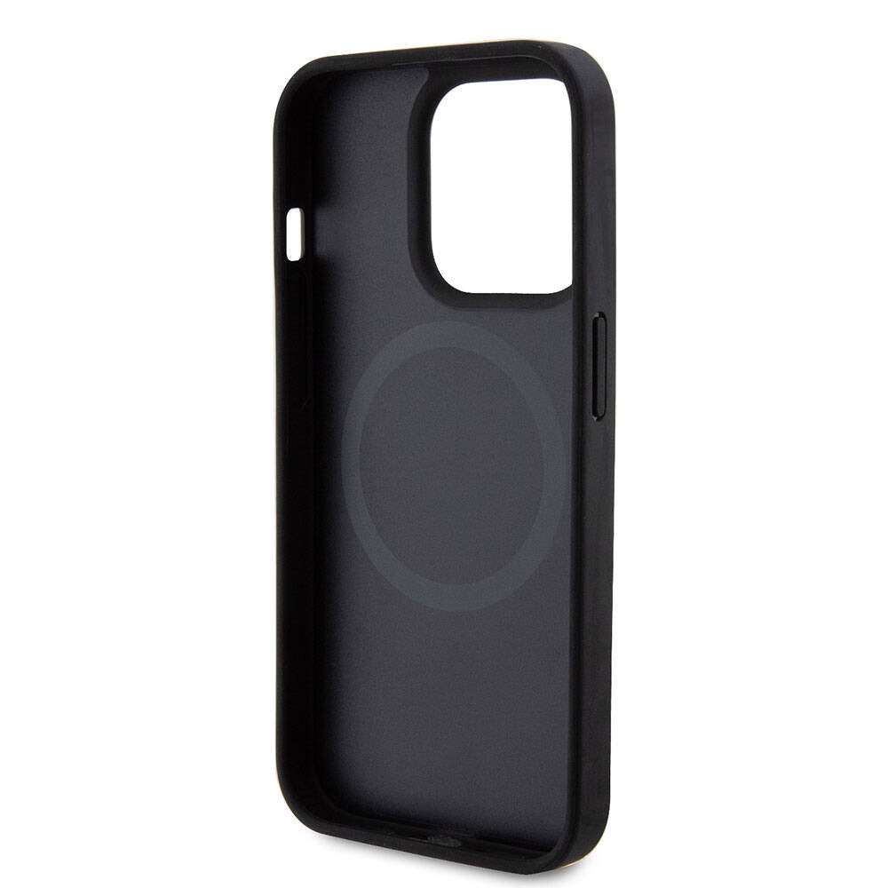 Apple iPhone 15 Pro Kılıf Ferrari Orjinal Lisanslı M-safe Şarj Özellikli Metal Logolu PU Karbon Kapak Kırmızı