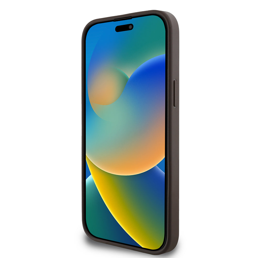 Apple iPhone 15 Pro Kılıf Guess Orjinal Lisanslı M-safe Şarj Özellikli 4G Desen Yazı Logolu Kapak Pembe