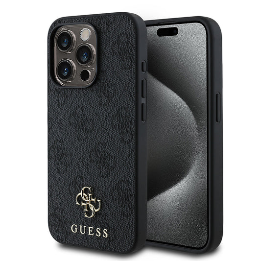 Apple iPhone 15 Pro Kılıf Guess Orjinal Lisanslı M-safe Şarj Özellikli Small 4G Classic Kapak