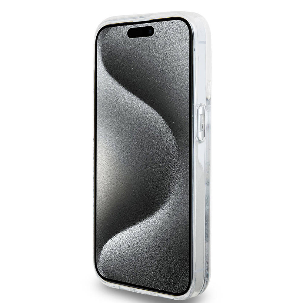 Apple iPhone 15 Pro Kılıf Hello Kitty Orjinal Lisanslı İkonik Sıvılı Glitter Kapak Pembe