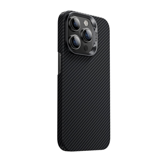 Apple iPhone 15 Pro Kılıf M-safe Özellikli Karbon Fiber Benks Essential ArmorAir 600D Kevlar Kapak Siyah