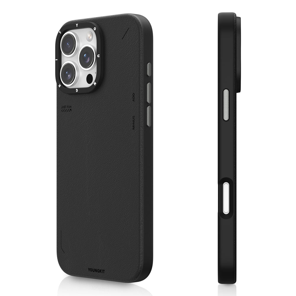 Apple iPhone 15 Pro Kılıf M-safe Şarj Özellikli Basit Mat Deri Desenli Youngkit Tech Fashion Serisi Kapak
