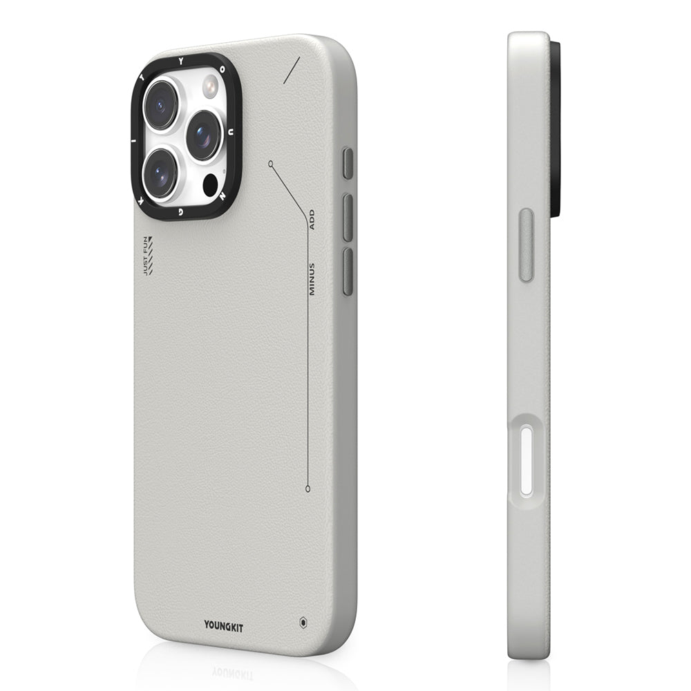 Apple iPhone 15 Pro Kılıf M-safe Şarj Özellikli Basit Mat Deri Desenli Youngkit Tech Fashion Serisi Kapak