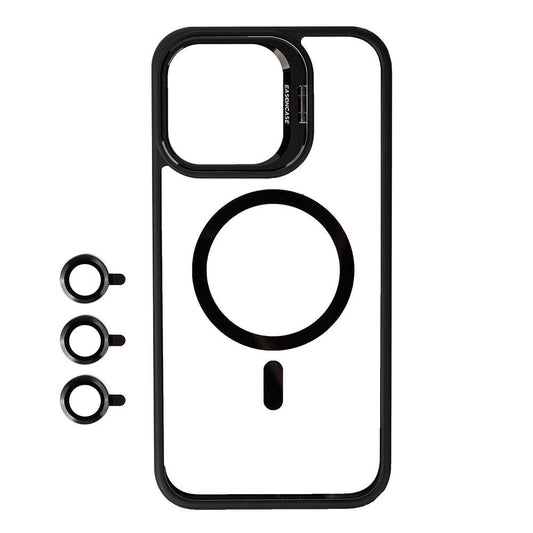 Apple iPhone 15 Pro Kılıf M-safe Şarj Özellikli Standlı Zore M-safe Klon Lensli Kapak