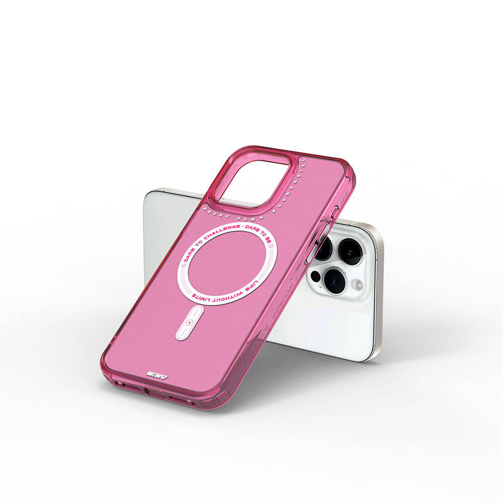 Apple iPhone 15 Pro Kılıf M-safe Şarj Özellikli Wiwu Basic Color J Serisi Kapak Beyaz