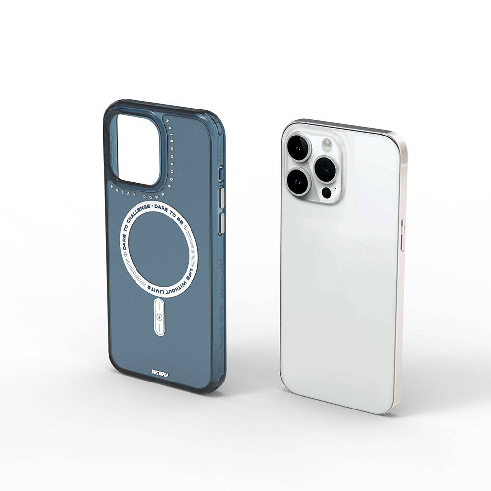 Apple iPhone 15 Pro Kılıf M-safe Şarj Özellikli Wiwu Basic Color J Serisi Kapak Beyaz