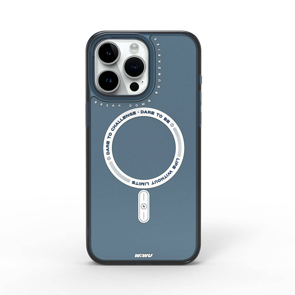 Apple iPhone 15 Pro Kılıf M-safe Şarj Özellikli Wiwu Basic Color J Serisi Kapak Beyaz