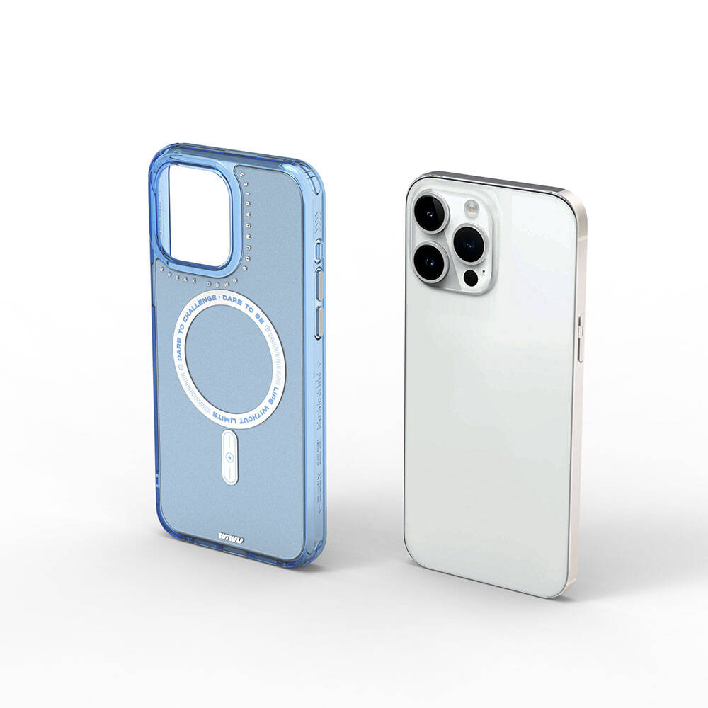 Apple iPhone 15 Pro Kılıf M-safe Şarj Özellikli Wiwu Basic Color J Serisi Kapak Beyaz