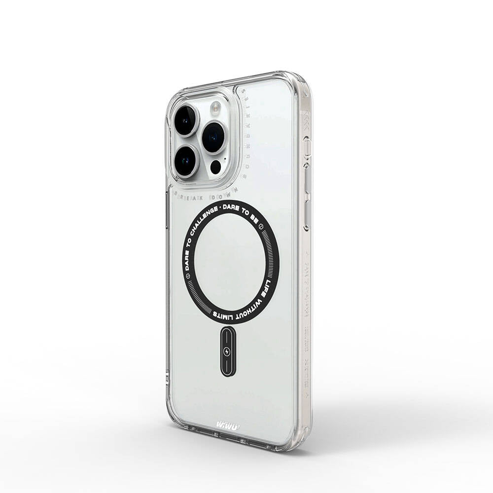 Apple iPhone 15 Pro Kılıf M-safe Şarj Özellikli Wiwu Basic Color J Serisi Kapak Beyaz